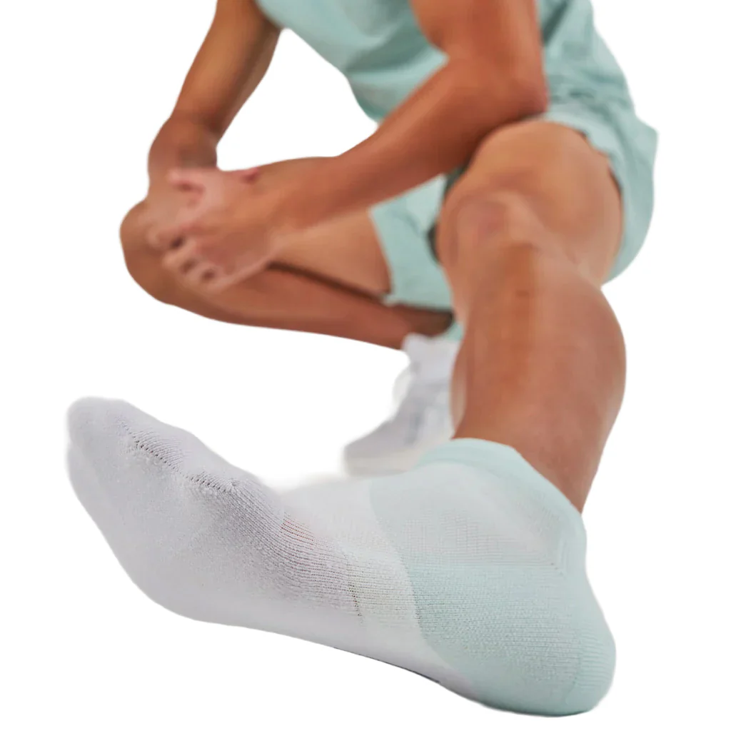 Unisex Elite Light Cushion No Show Tab Socks - Green / White - Image 4