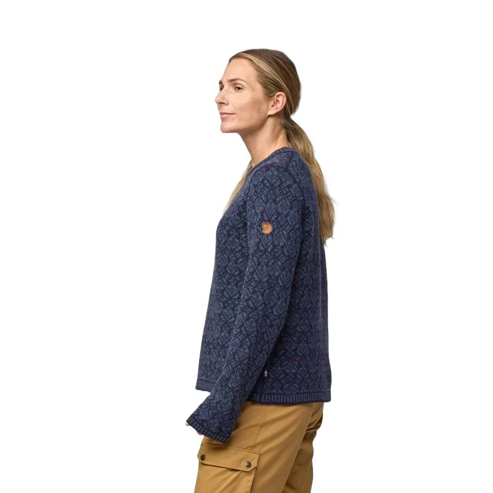 Women's Snow Round Neck Sweater - Navy - Image 5