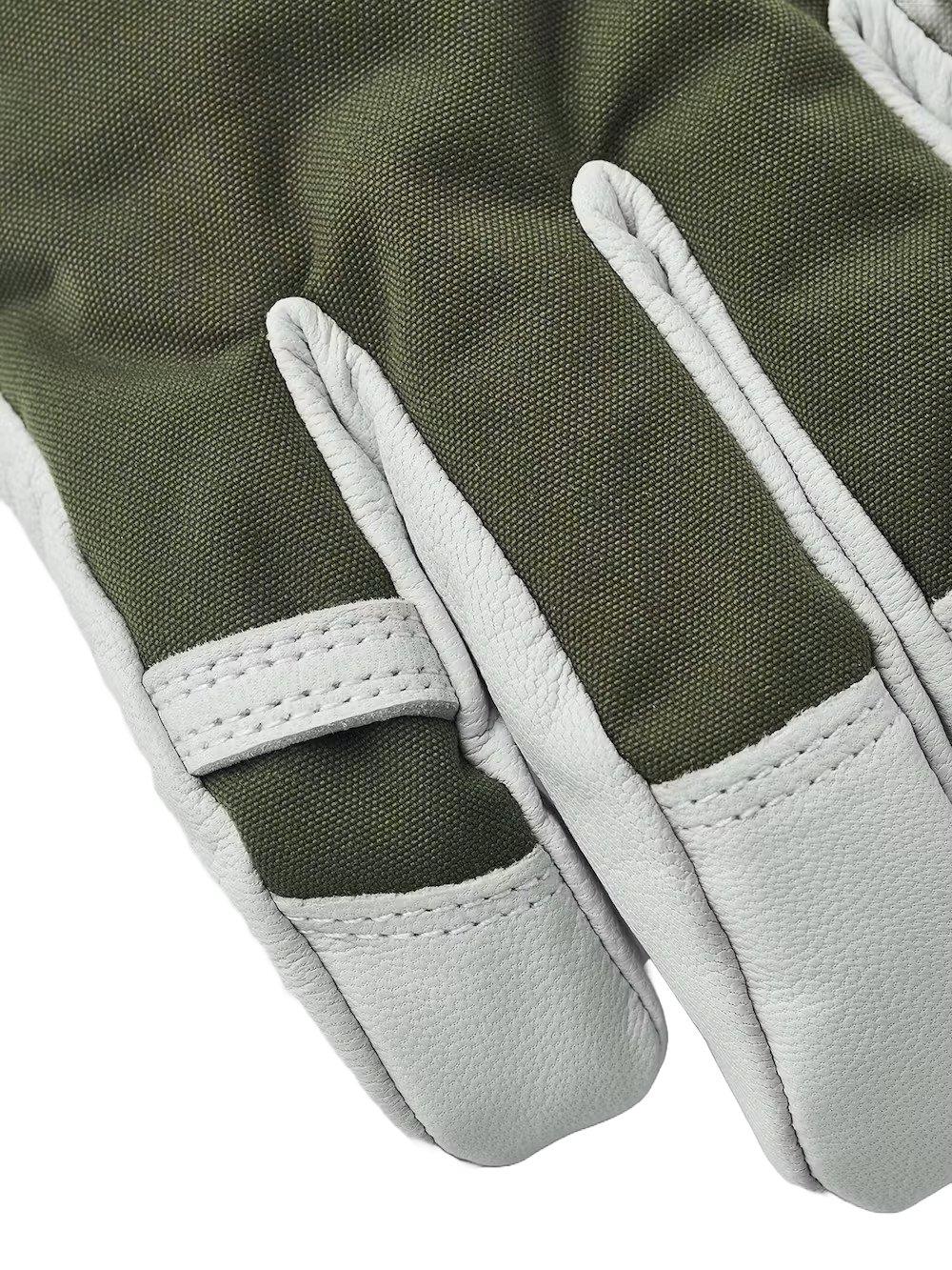 Men's Army Leather Heli Ski Gloves - Olive - Image 2