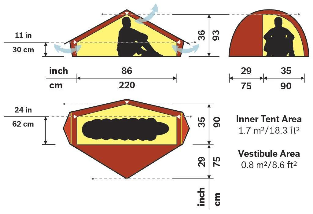 Akto 1-Person Tent - Red - Image 3