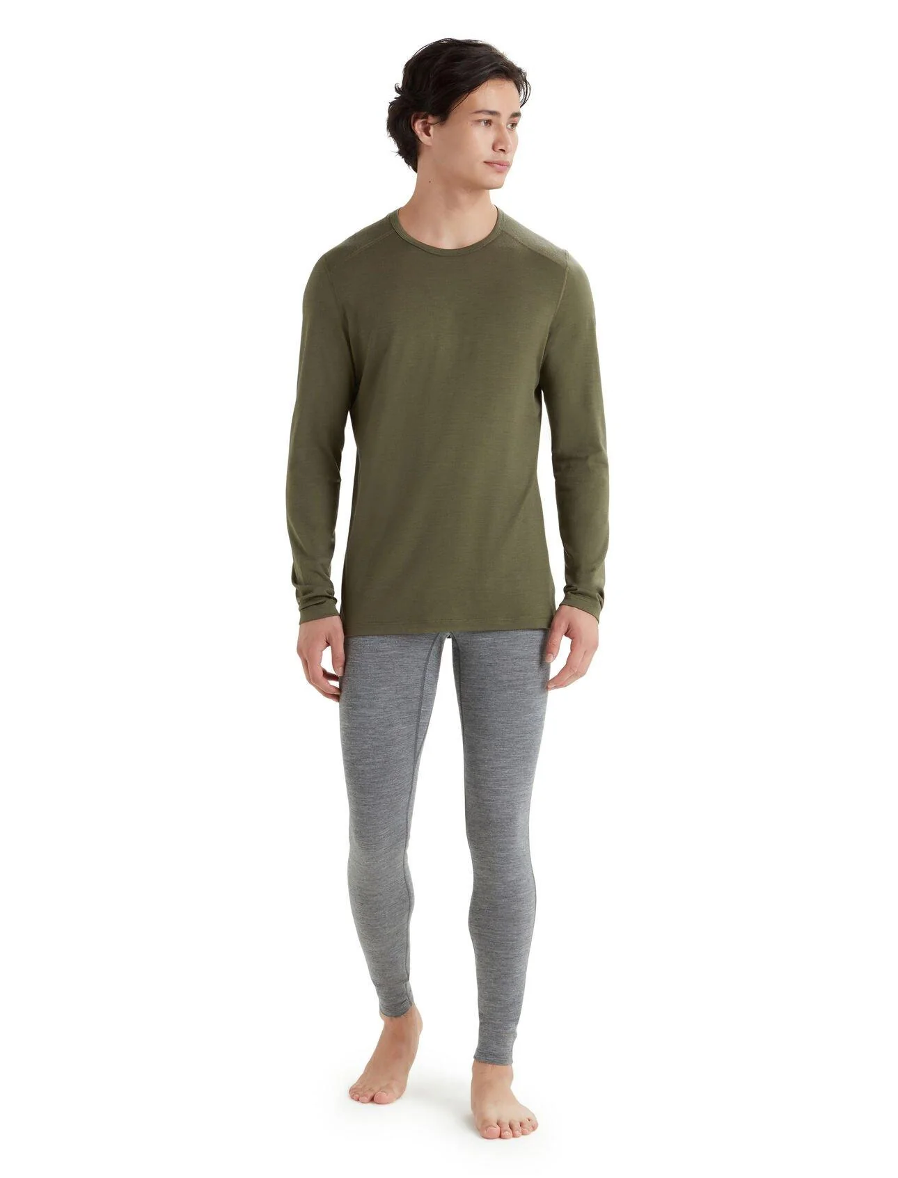Men's 200 Oasis LS Crewe - Green - Image 3