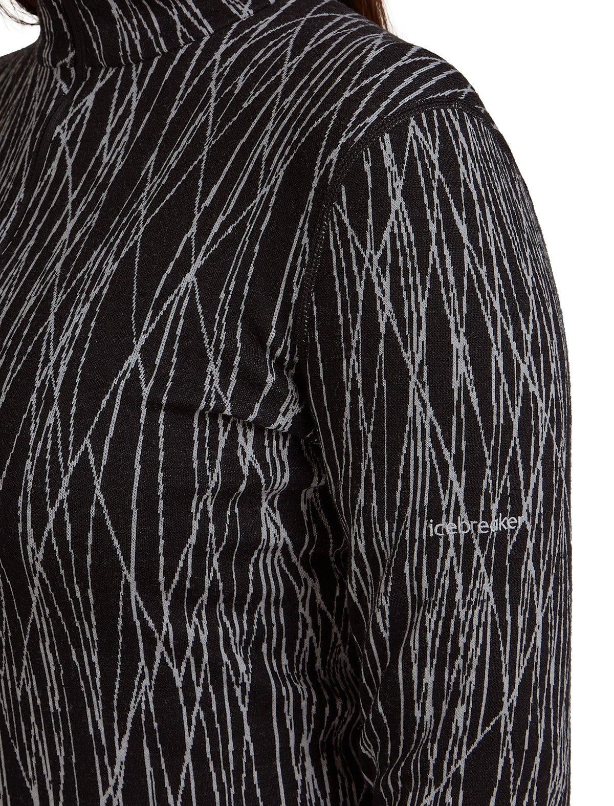 Women's Merino Vertex 260 Long-Sleeve 1/2 Zip Thermal Top - Delta Lines / Black - Image 5