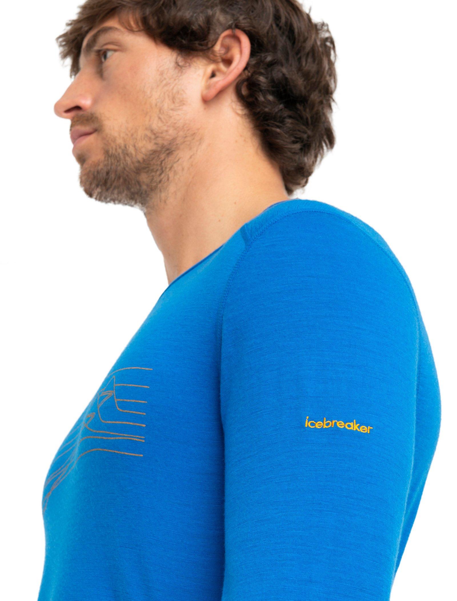 Men's 200 Oasis LS Crewe Ski Stripes - Blue - Image 5
