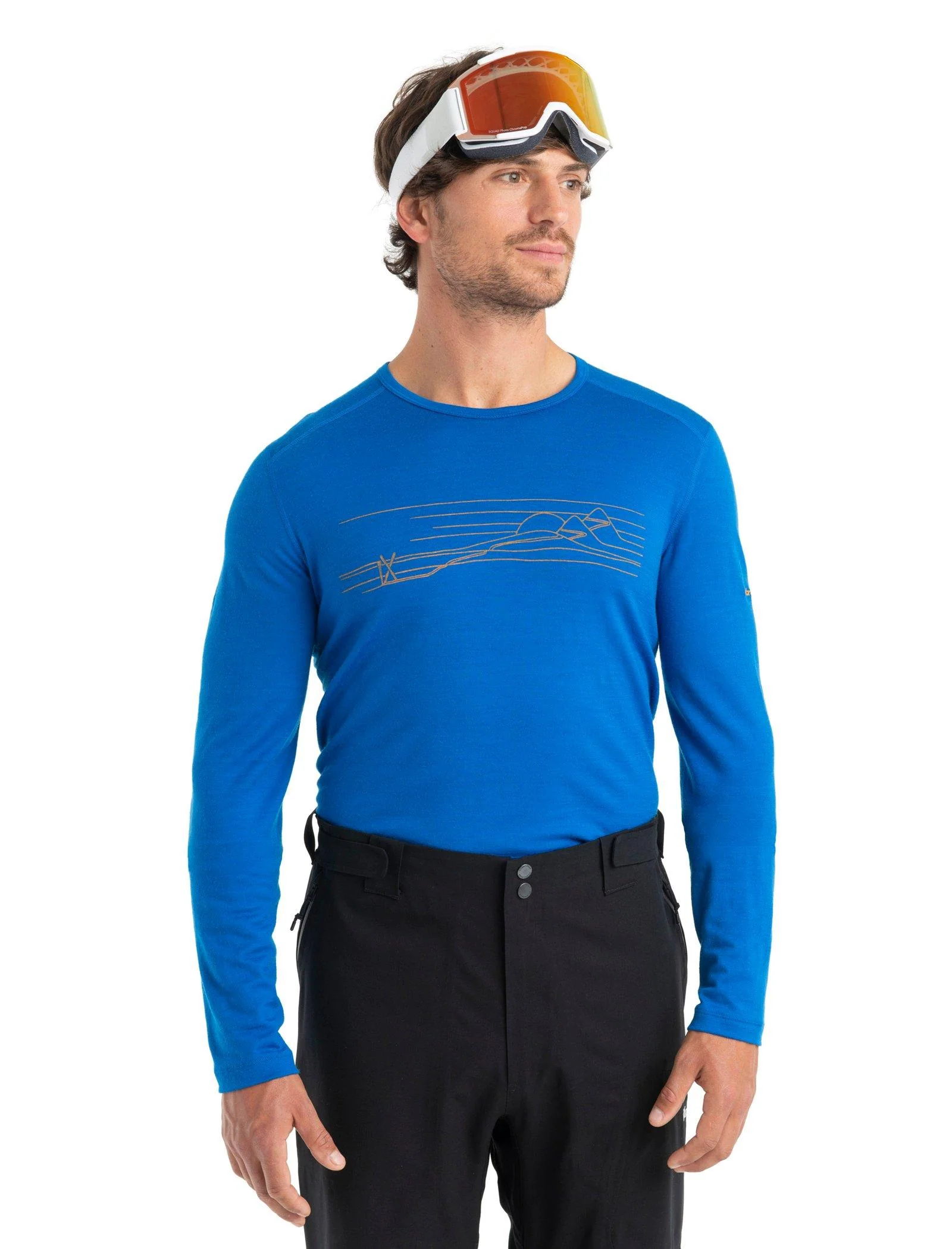 Men's 200 Oasis LS Crewe Ski Stripes - Blue - Image 6