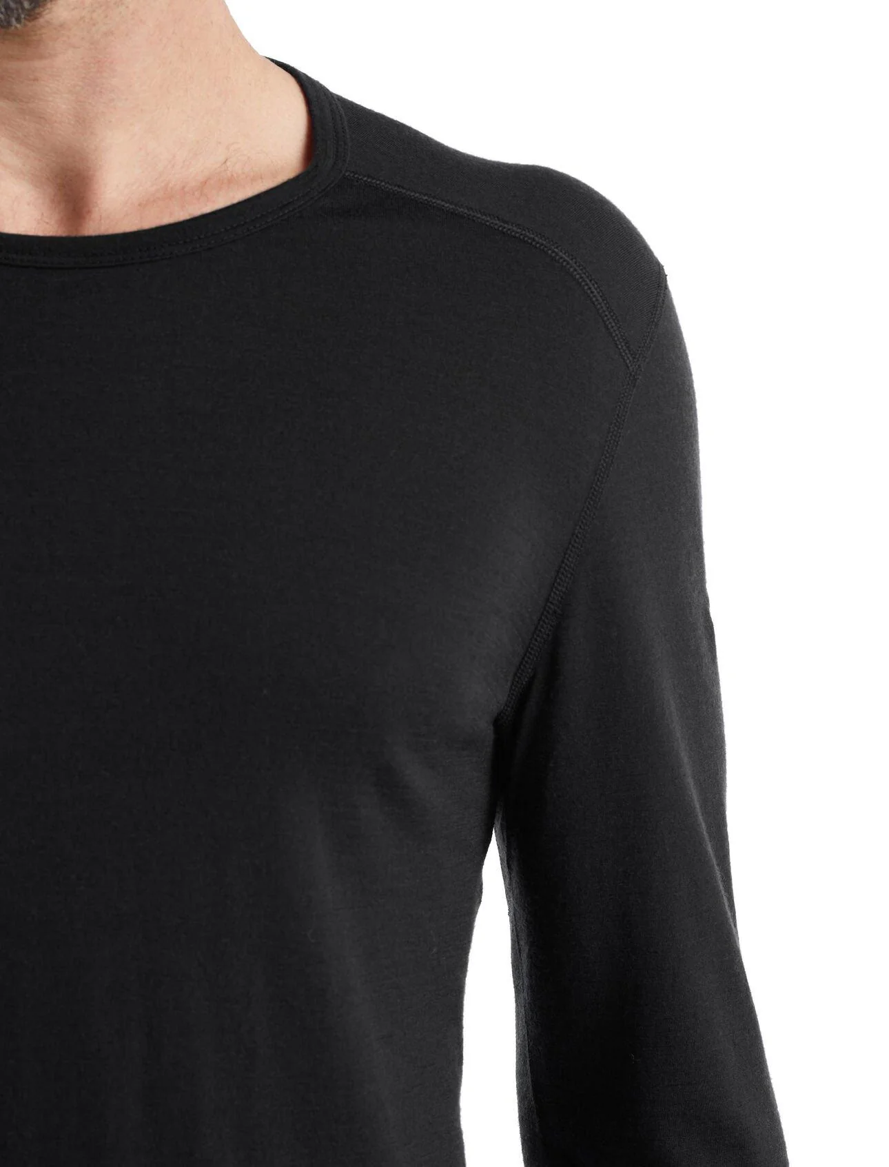 Men's Merino 200 Oasis Long Sleeve Crewe Top - Black - Image 3