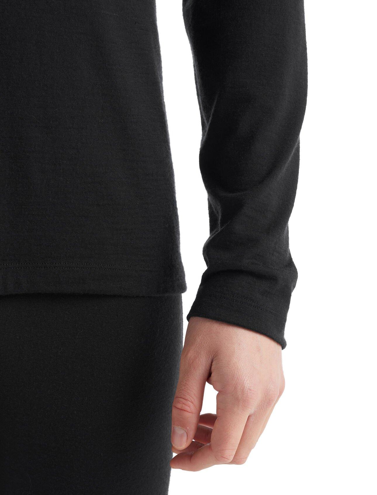 Men's Merino 200 Oasis Long Sleeve Crewe Top - Black - Image 4