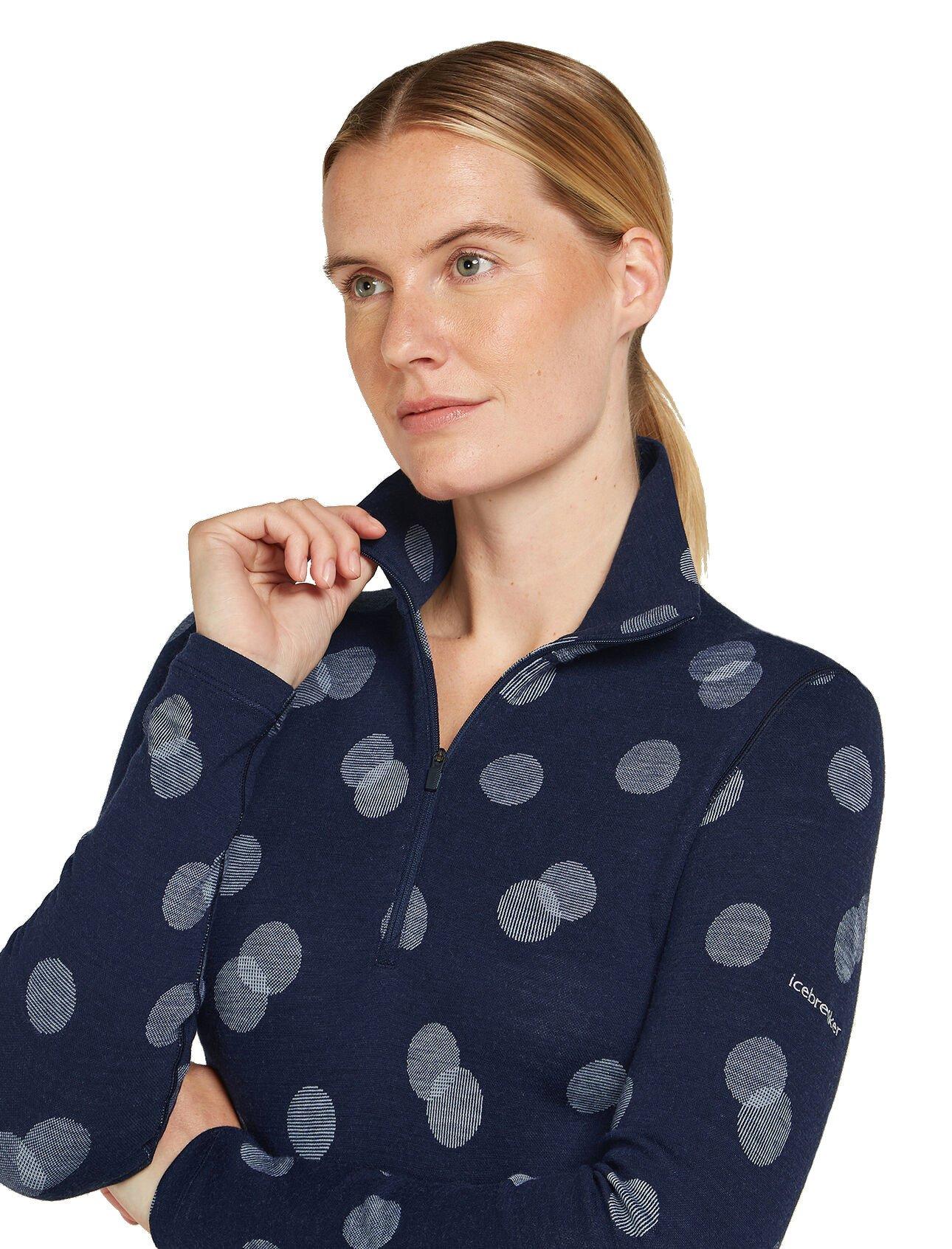 Women's Merino Vertex 260 Long Sleeve Half Zip Thermal Top Falling Flakes - Blue - Image 4