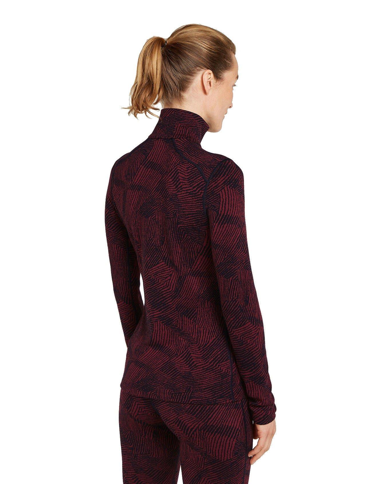 Women's Merino 260 Vertex Long Sleeve Half Zip Thermal Top Frozen Forms - Red - Image 2