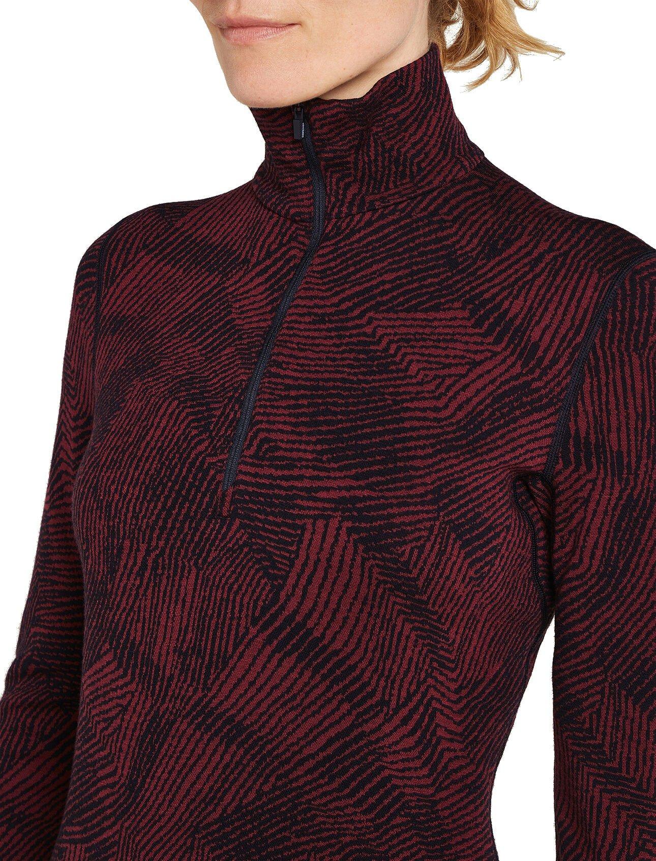 Women's Merino 260 Vertex Long Sleeve Half Zip Thermal Top Frozen Forms - Red - Image 3