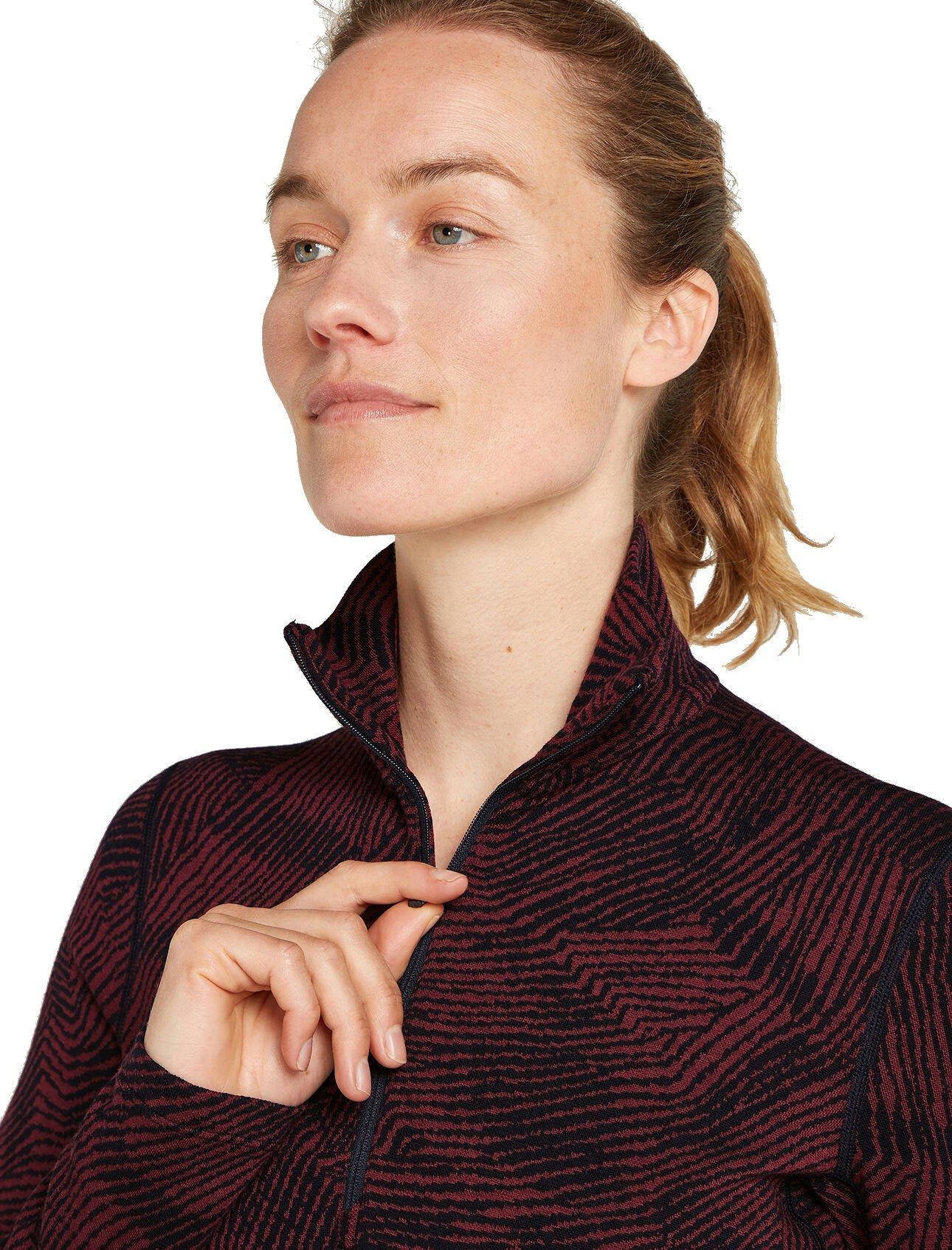 Women's Merino 260 Vertex Long Sleeve Half Zip Thermal Top Frozen Forms - Red - Image 4