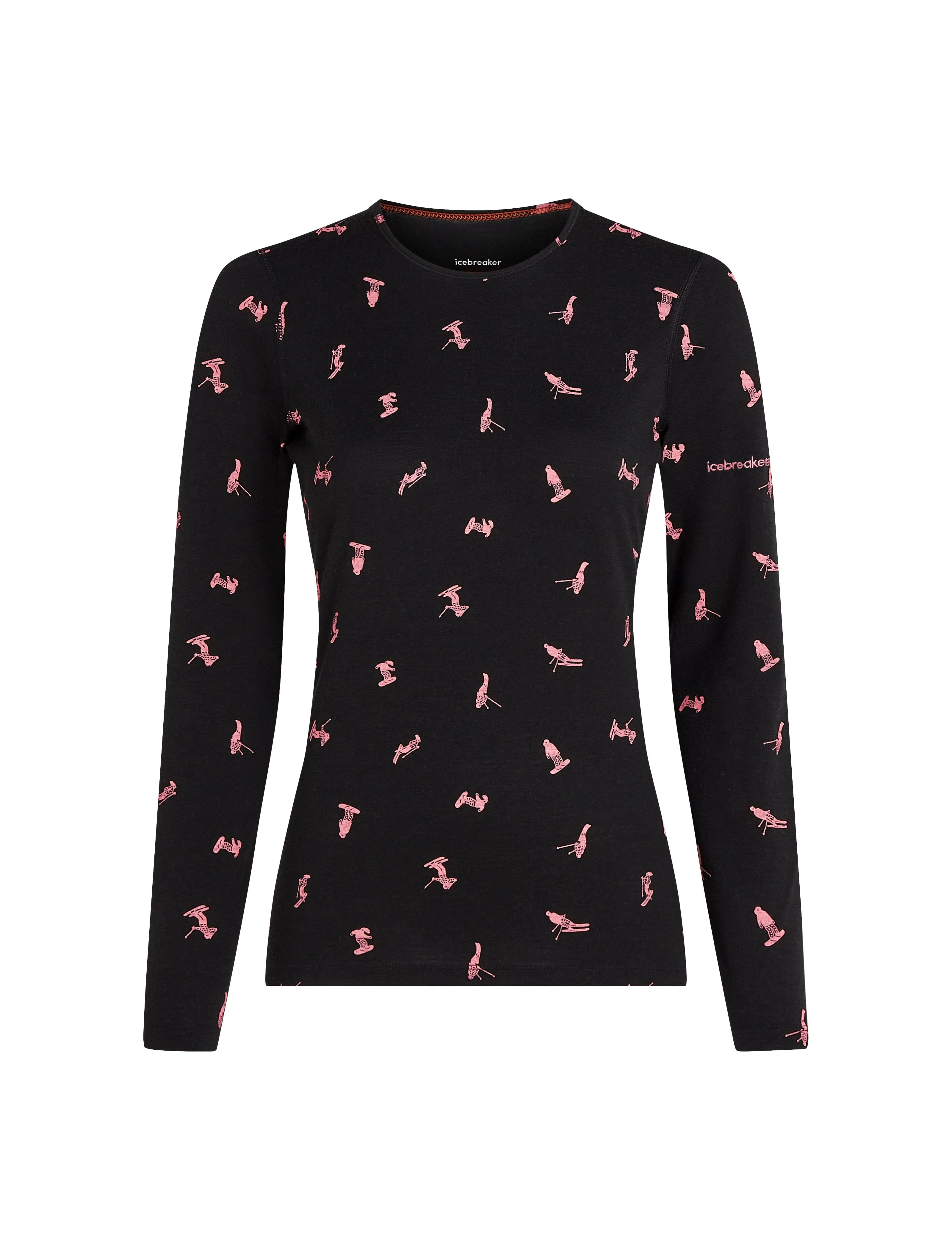 Women's 200 Oasis Long Sleeve Crewe Snow Day - Black