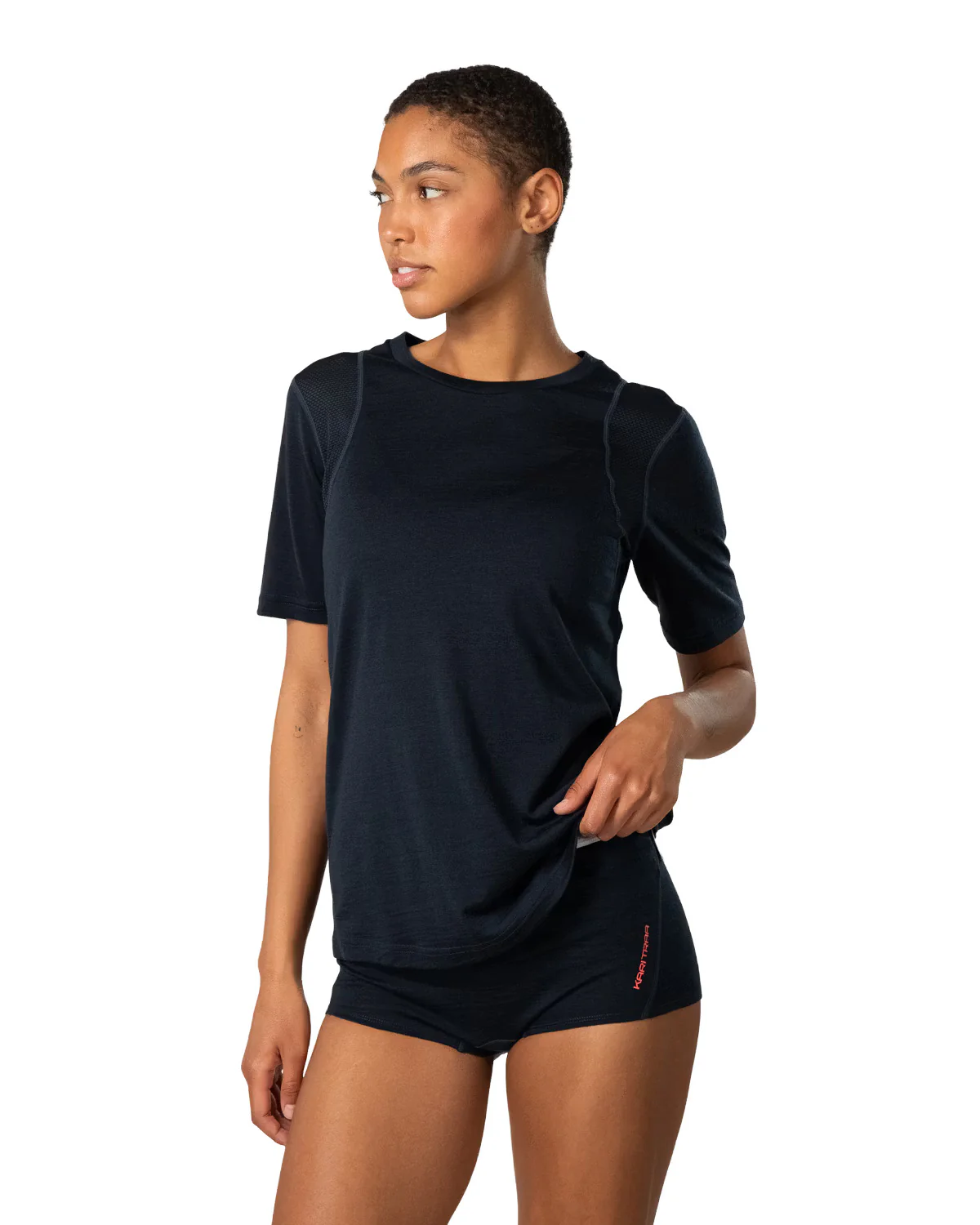 Women's Embla Wool Short-Sleeve T-Shirt - Navy - Image 3