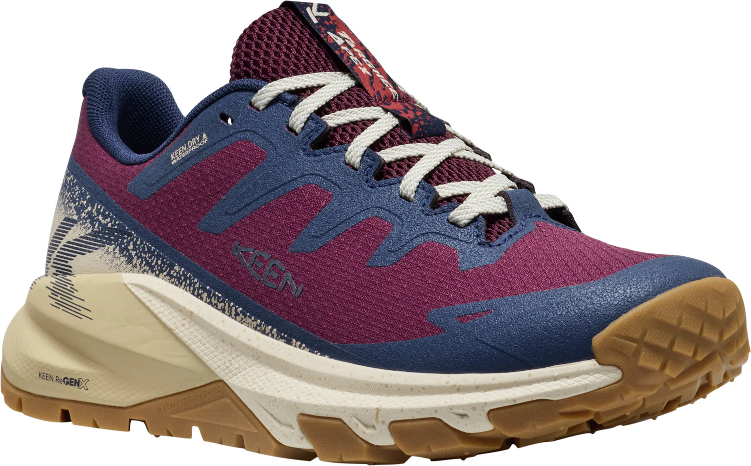 Women's Targhee Apex Waterproof Hiking Shoes - Red / Blue - Image 2