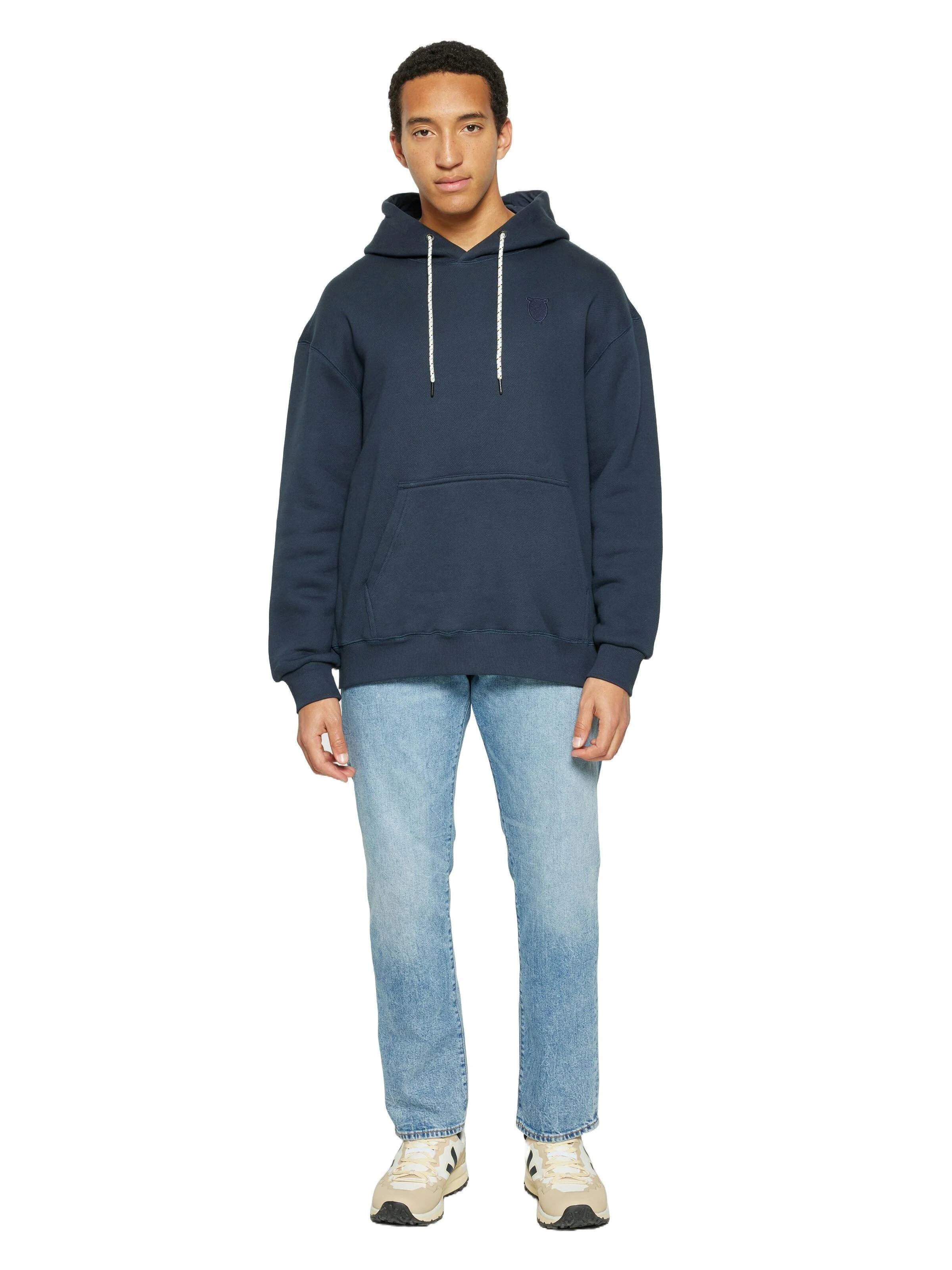Men's Diagonal Terry Hoody - Navy - Image 3