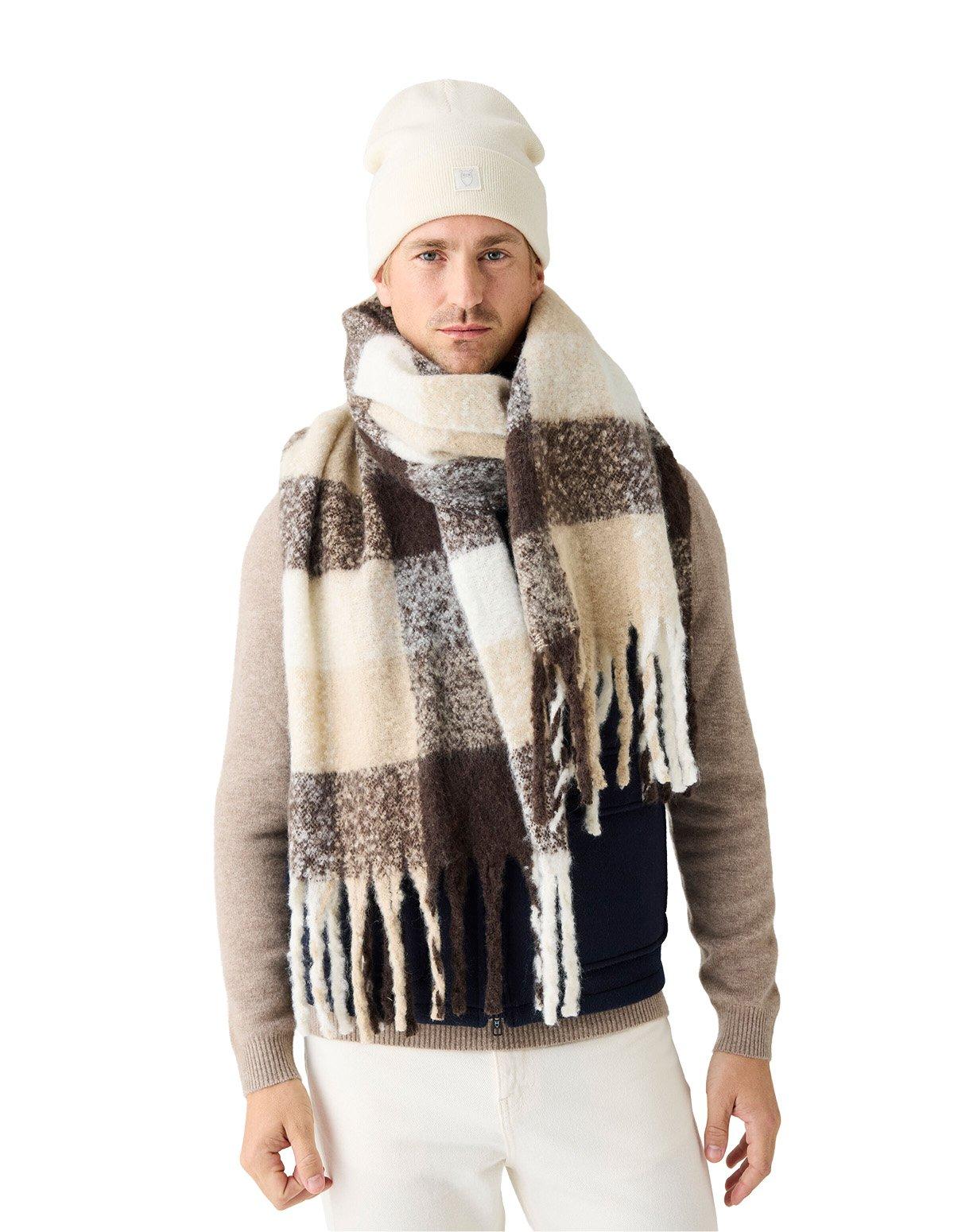 Unisex Fringe Scarf - Brown - Image 4