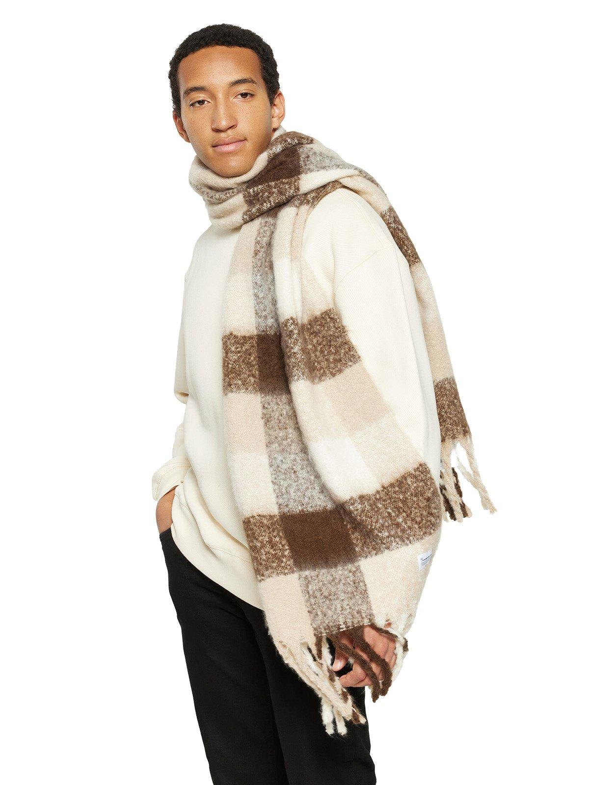 Unisex Fringe Scarf - Brown - Image 6