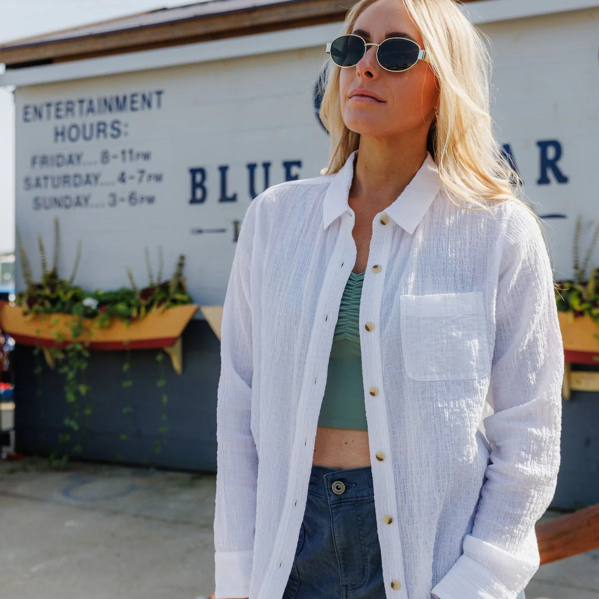 Women's Marlie Long-Sleeve Shirt - White - Image 5