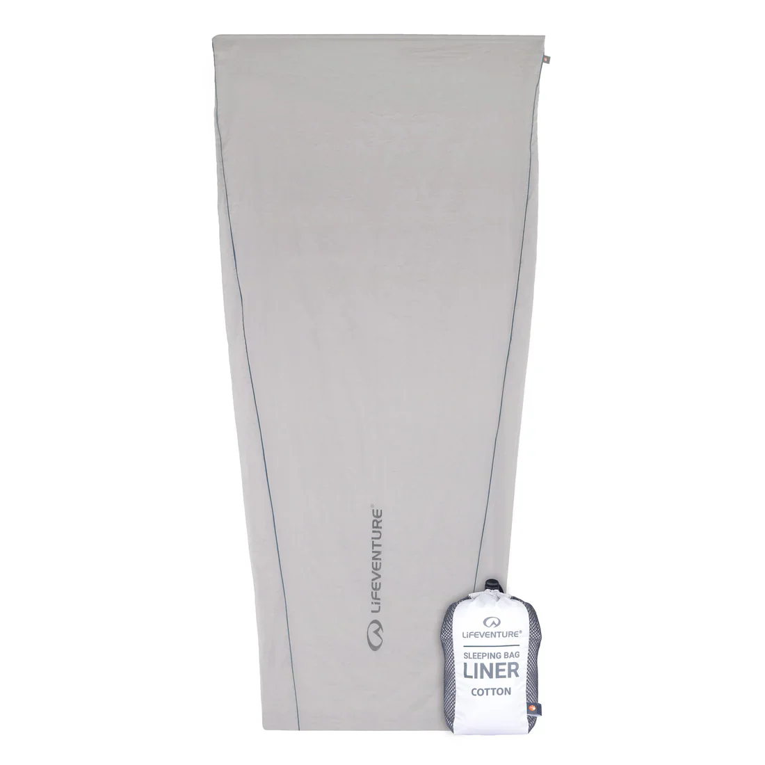 Cotton Mummy Sleeping Bag Liner - Grey - Image 2