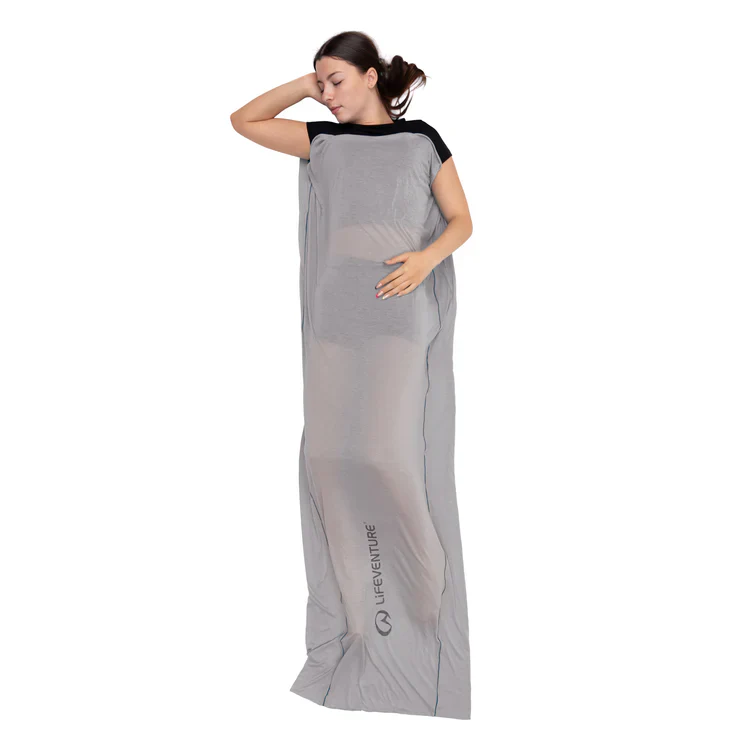 Cotton Mummy Sleeping Bag Liner - Grey - Image 3