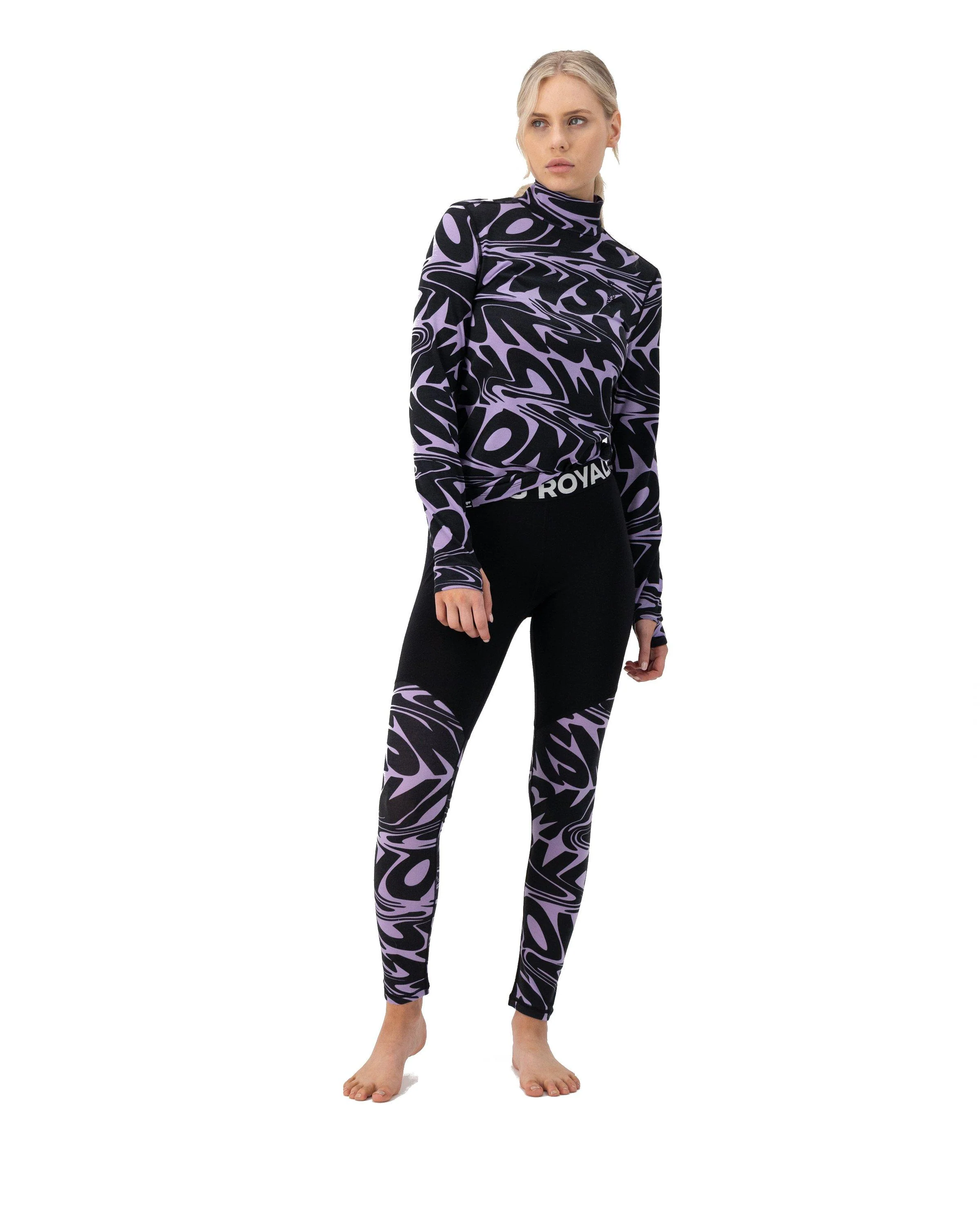 Women's Cascade 200 Leggings - Black / Purple - Image 4