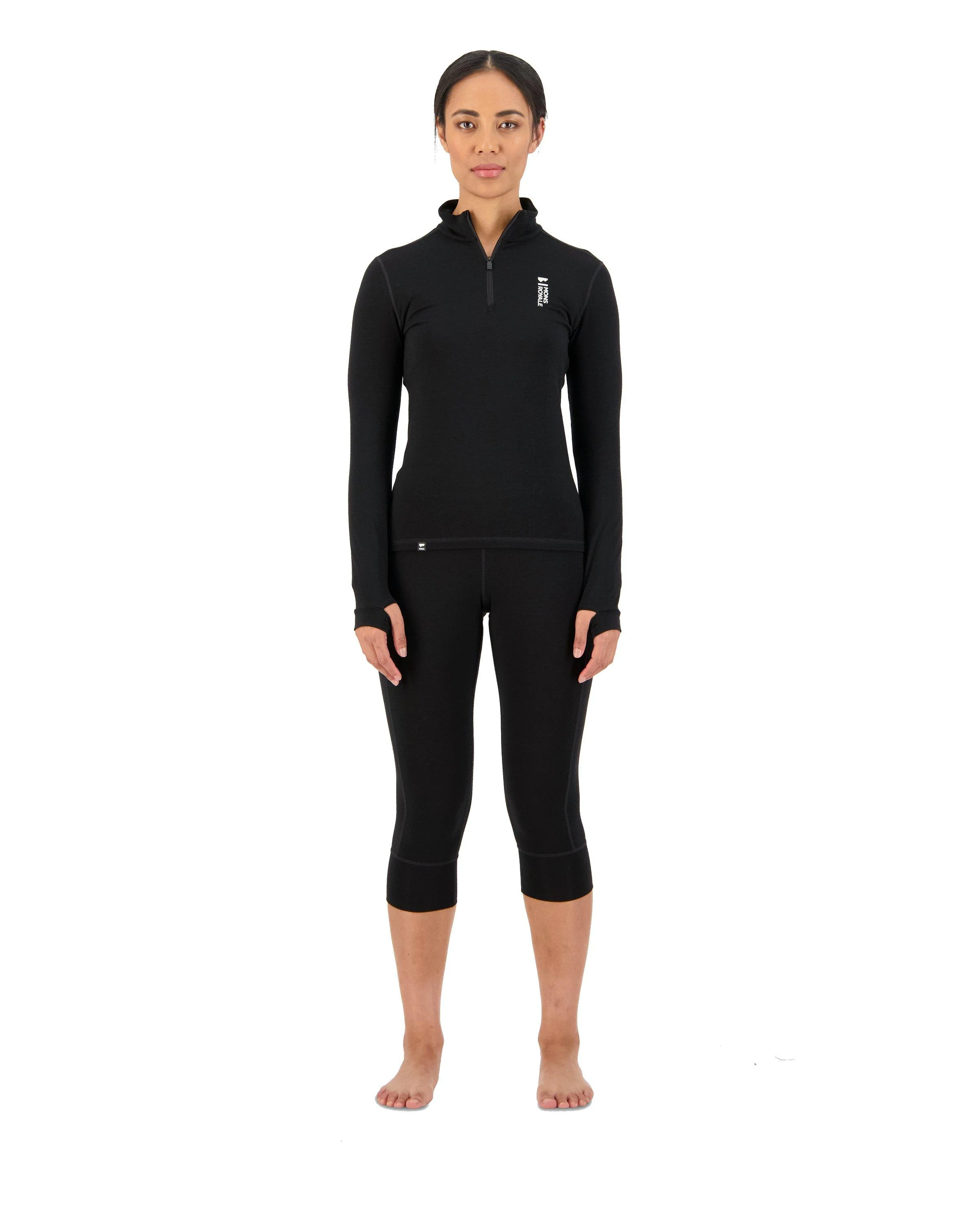 Women's Cascade 200 1/4 Zip Base Layer - Black - Image 5