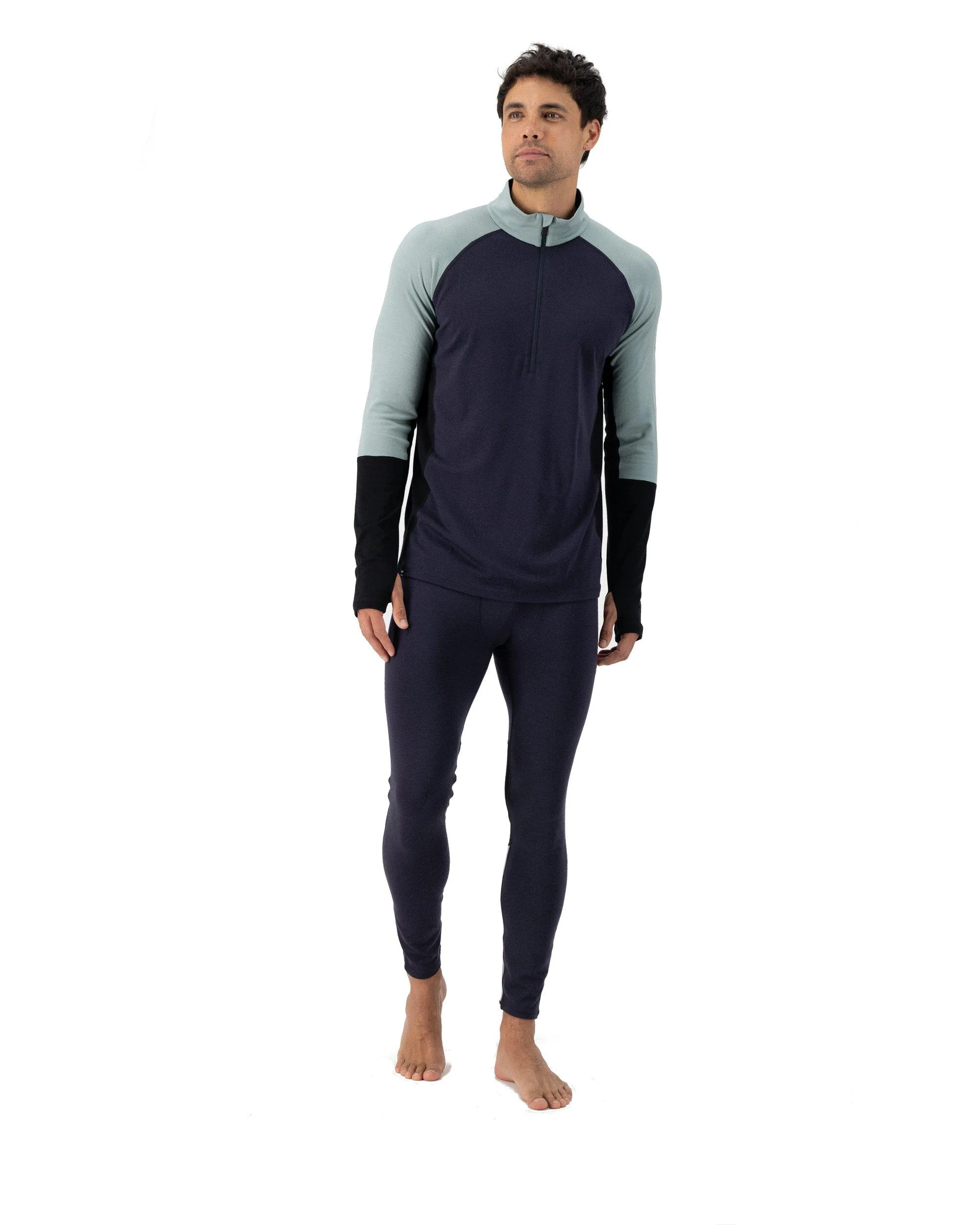 Men's Olympus Merino 1/2 Zip Base Layer - Navy - Image 4