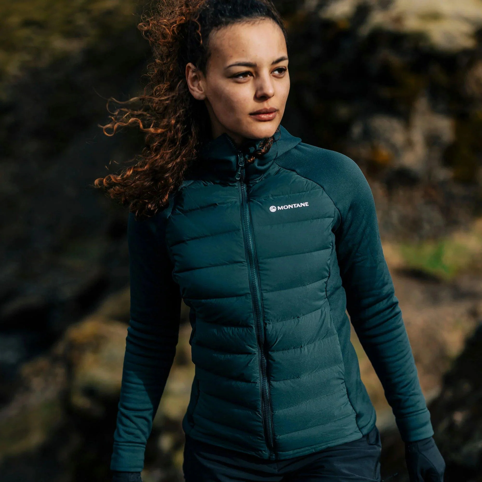 Women's Composite Down Hoodie - Green - Image 6
