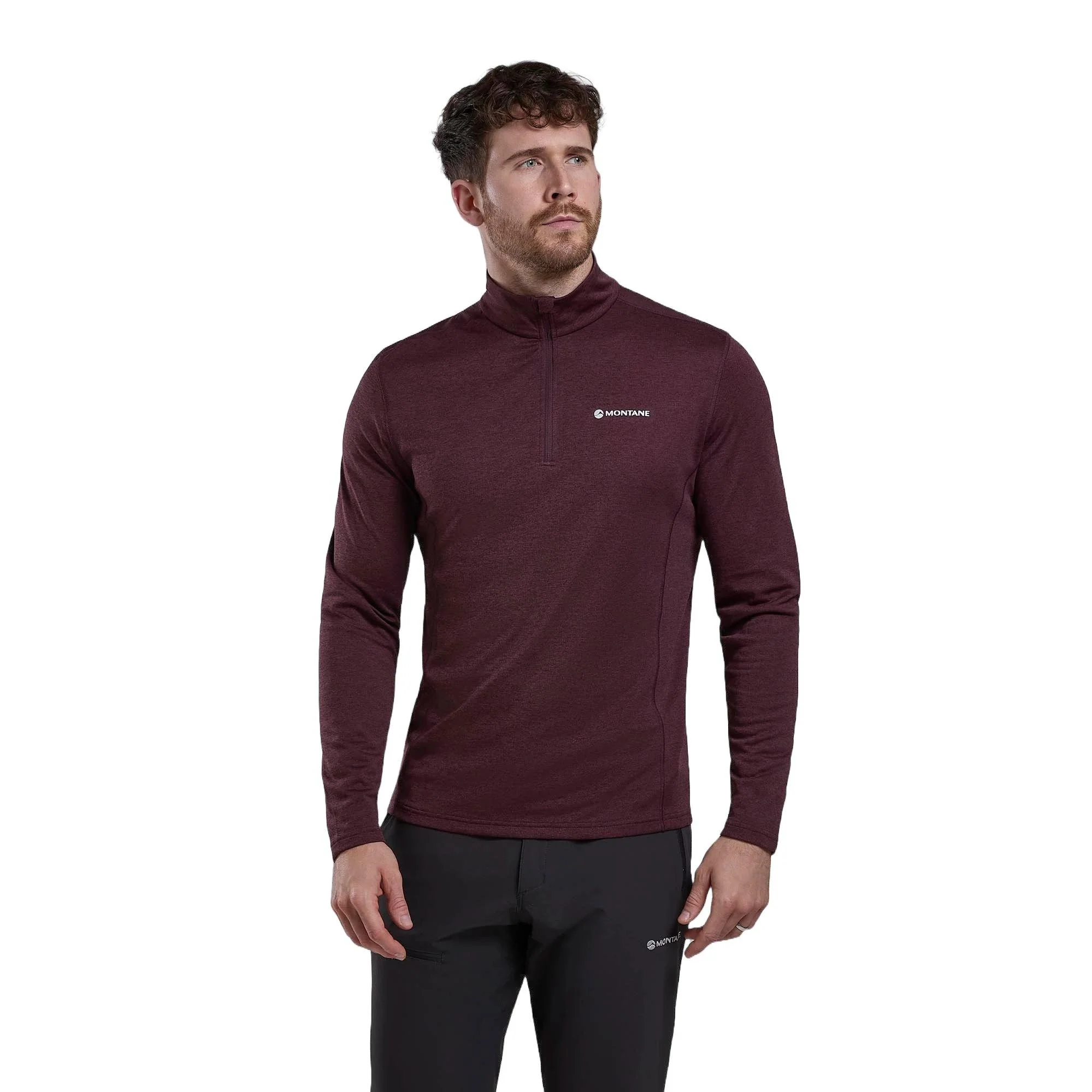 Men's Dart Zip Neck T-Shirt - Red - Image 2