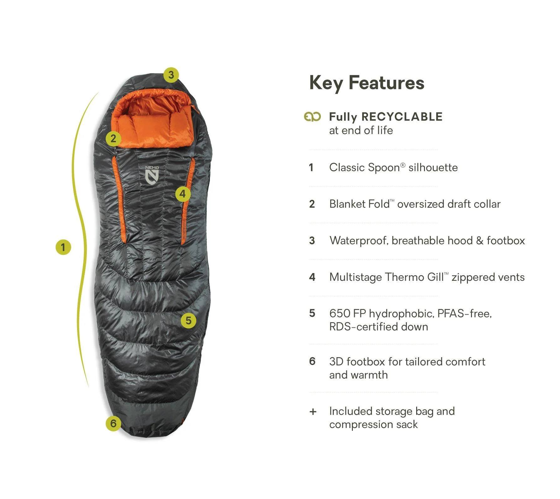 Disco 30 Reg 2025 Sleeping Bag - Orange - Image 11