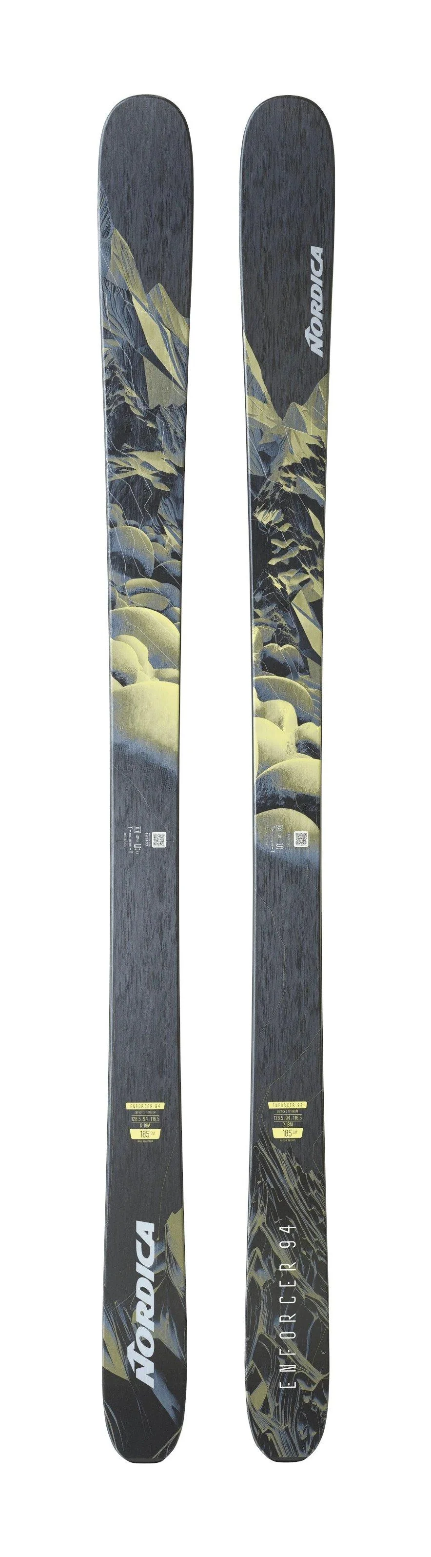 Men's Enforcer 94 Skis (Skis Only) - Black / Yellow