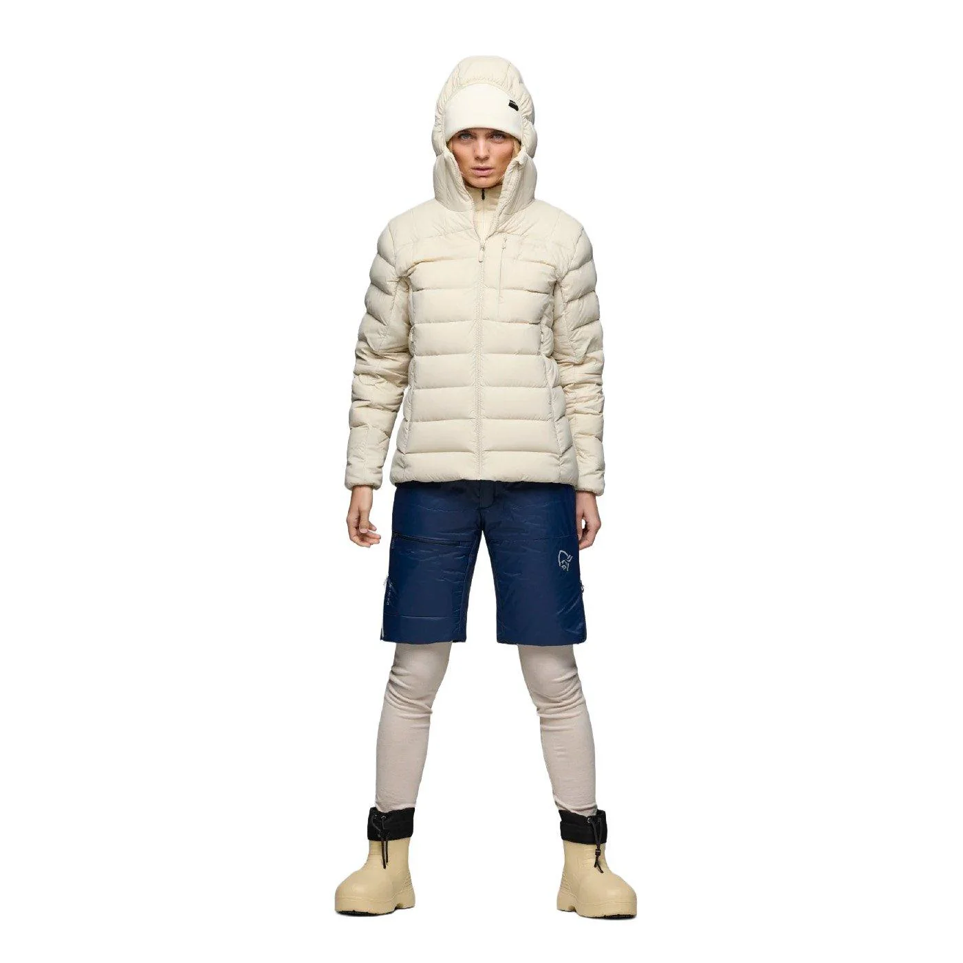 Women's Femund Down700 Zip Hooded Jacket - Cream - Image 5