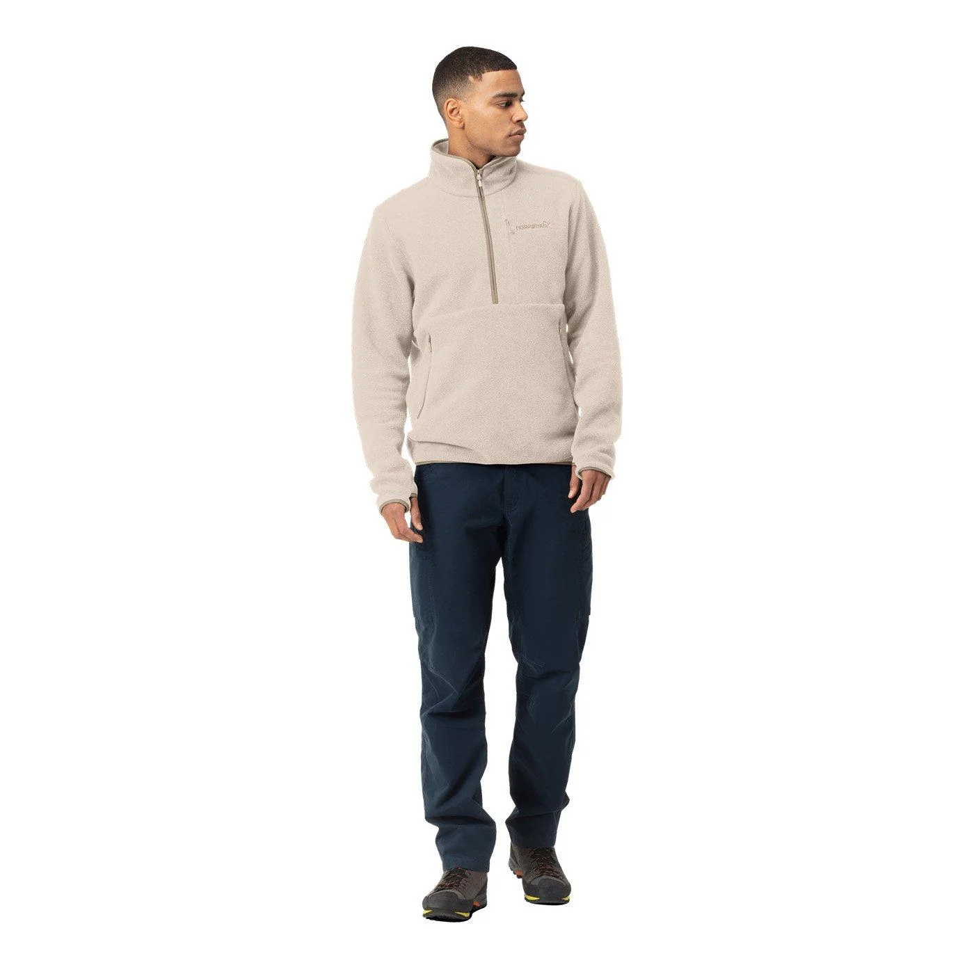 Men's Femund Warm2 Zip Neck Fleece - Cream - Image 3