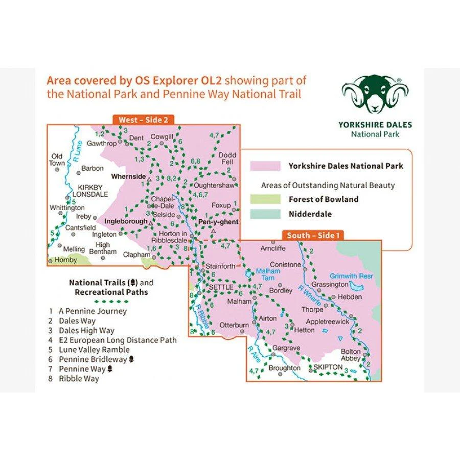 Explorer OL2 Yorkshire Dales - Southern & Western Area Map - Image 3