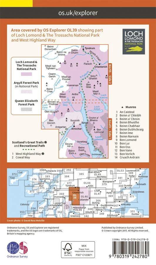 Explorer OL39 Loch Lomond North map - Image 2