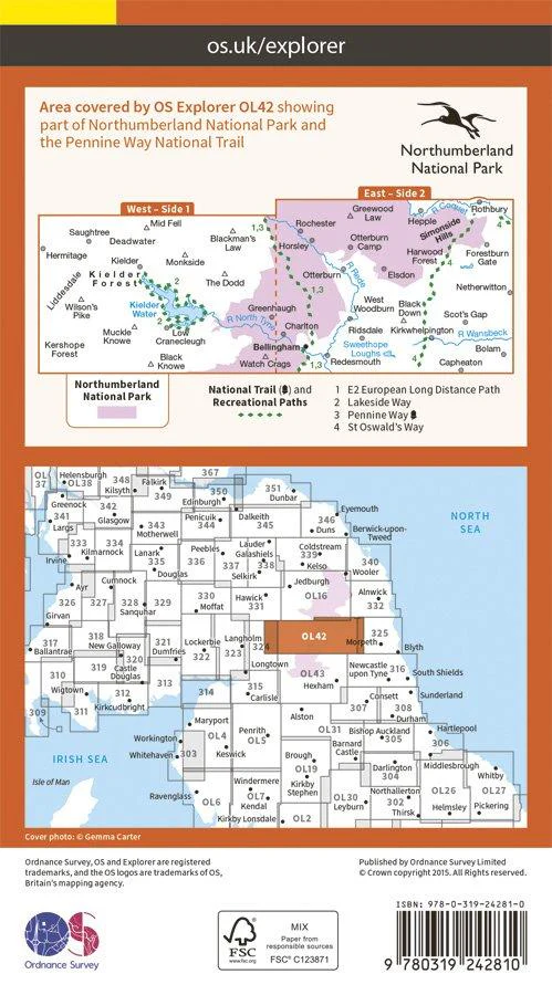 Explorer OL42 Kielder Water & Forest Map - Image 2