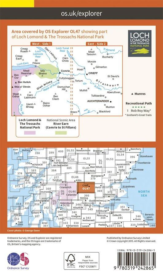 Explorer OL47 Creiff, Comrie & Glen Artney Map - Image 2
