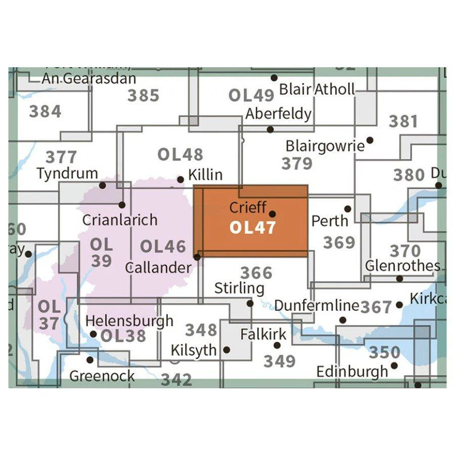Explorer OL47 Creiff, Comrie & Glen Artney Map - Image 3