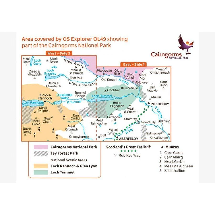 Explorer OL49 Pitlochry & Loch Tummel Map - Image 3