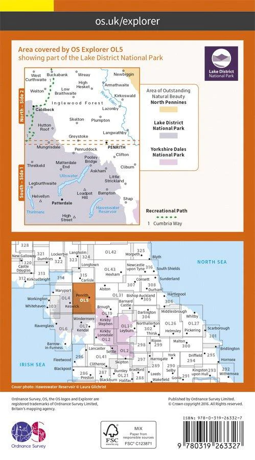 Explorer OL5 The Lake District North Eastern Area Map - Image 2