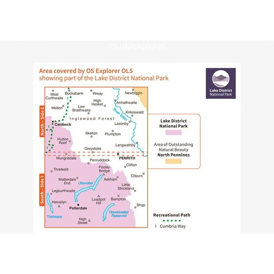 Explorer OL5 The Lake District North Eastern Area Map - Image 3