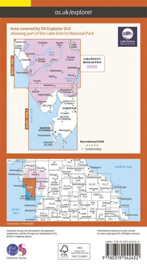 Explorer OL6 The Lake District South Western Area Map - Image 2