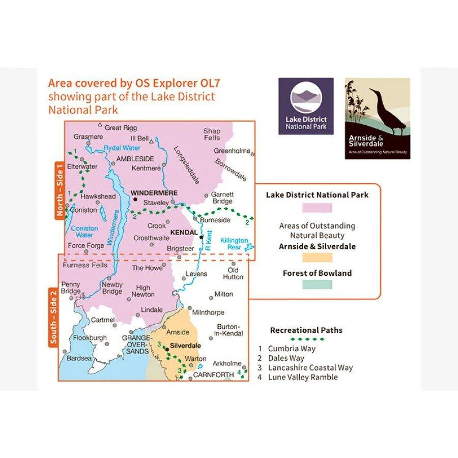 Explorer OL7 The Lake District South Eastern Area Map - Image 3