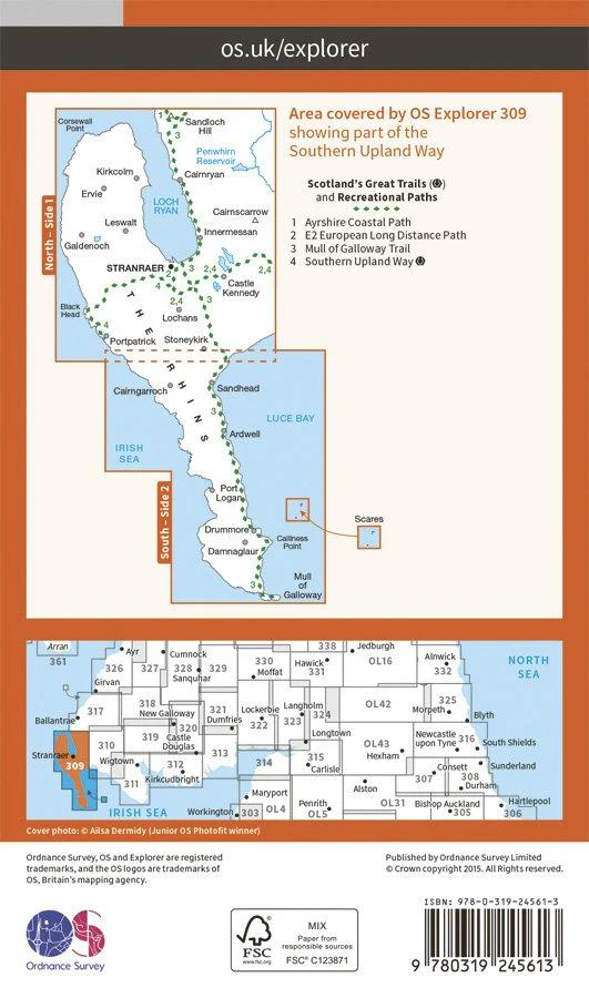 Explorer 309 1:25000 Stranraer & The Rhins, Dumfries & Galloway - Image 2