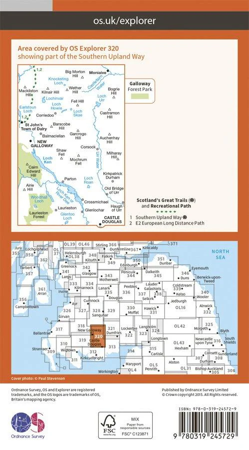 Explorer 320 1:25000 Castle Douglas, Loch Ken & New Galloway, Dumfries & Galloway - Image 2