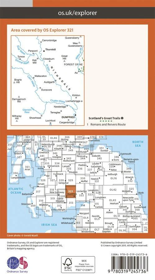 Explorer 321 1:25000 Nithsdale & Dumfries, Dumfries & Galloway - Image 2