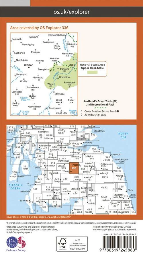 Explorer 336 1:25000 Biggar & Broughton, South Lanarkshire - Image 2