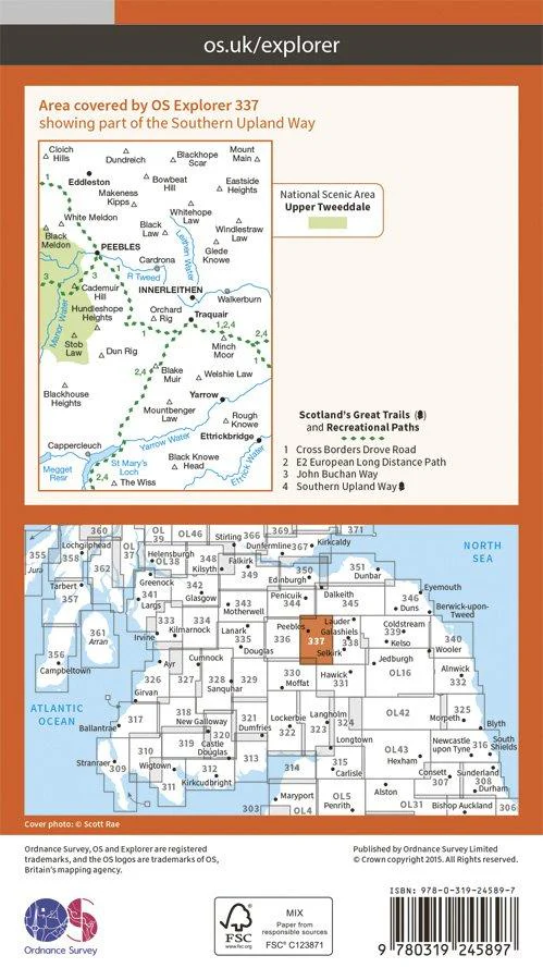Explorer 337 1:25000 Peebles & Interleithen, Scottish Borders - Image 2