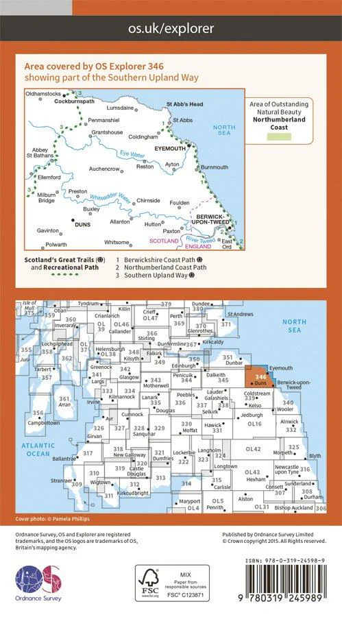 Explorer 346 1:25000 Berwick-upon-Tweed, Northumberland - Image 2