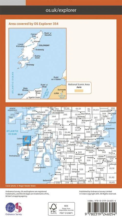 Explorer 354 1:25000 Colonsay & Oronsay, Argyll & Bute - Image 2