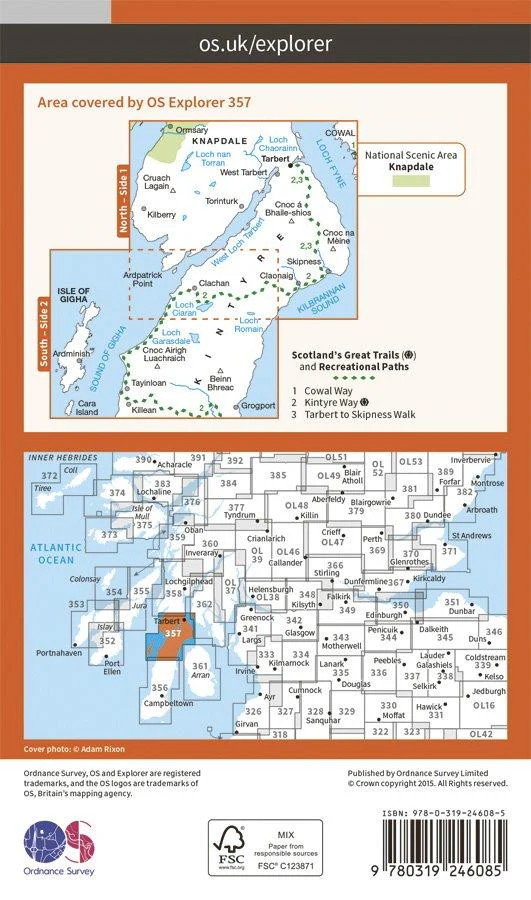 Explorer 357 1:25000 Kintyre North, Argyll & Bute - Image 2